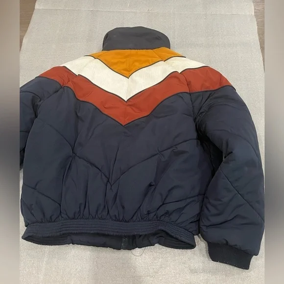 [S]Free People Navy Puffer Jacket Color Block Accent - Picture 9 of 11